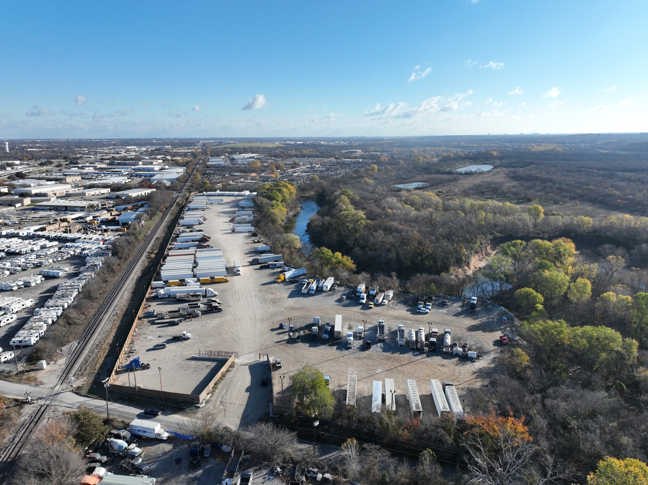 Industrial outdoor truck parking storage yard